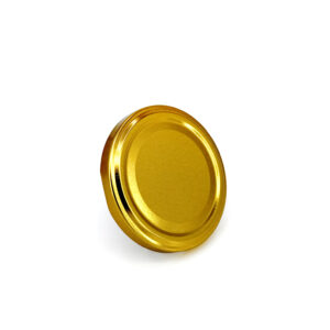 Aukso spalvos metalinis užsukamasis dangtelis, 63 mm