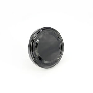 Juodos spalvos metalinis užsukamasis dangtelis, 66 mm